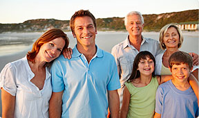 Children, Parents and Grandparents Walking