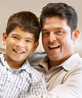 man with son