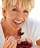 woman eating fruit