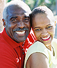 man and woman smiling